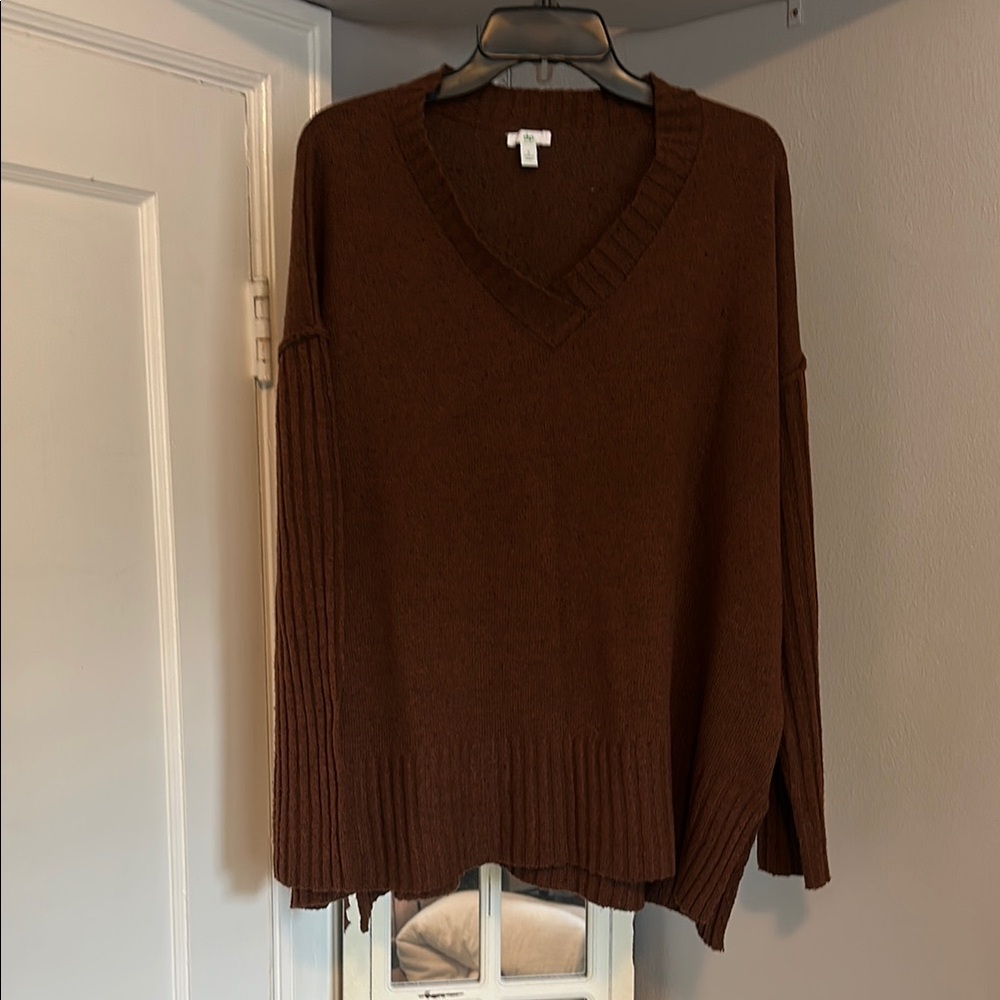 Brown V-Neck Sweater